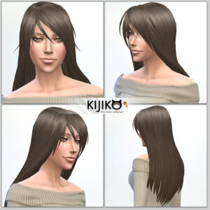 Sims4 hair/　fron,side,back  シムズ４ 髪型　詳細　非透過タイプです。珍しくロングヘアーですよ。