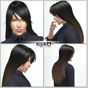 Sims4 hair/　fron,side,back  シムズ４ 髪型　詳細　非透過タイプです。ど・ど・ど長髪！ってほど長くもないか…