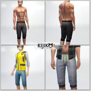 Short Pants for the Sims4,short length and Sporty Look　シムズ４　服、スポーツ用っぽいショートパンツです。