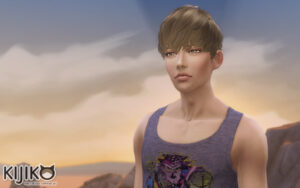 Sims4 hair/In Game シムズ４ 髪型　ゲーム内のスクリーンショット　シムズの夕焼けはきれいですね。