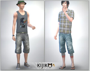 Relaxed Jeans for the Sims4 / ShortLength　シムズ４　服　リラックスジーンズです。こちらは短い丈タイプです。
