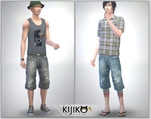 Relaxed Jeans for the Sims4 / ShortLength シムズ4 服 リラックスジーンズです。こちらは短い丈タイプです。
