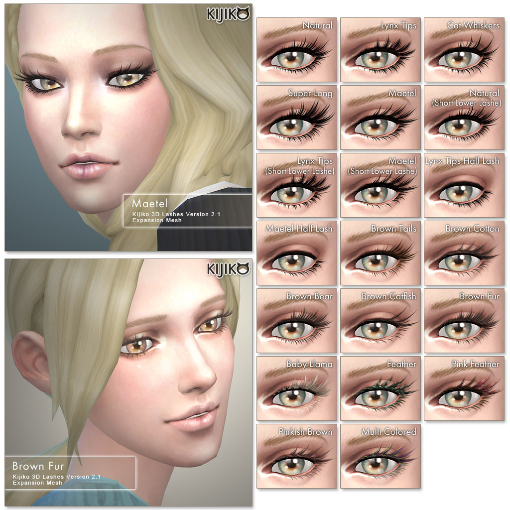sims 4 cc eyelashes kijiko skin details