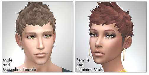 for the Sims4,Faux hawk TS4 edition　シムズ４　髪型　Faux hawk TS4 editionです。女性にも使えるようになりました。